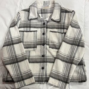 Plaid Jacket - Gray and White